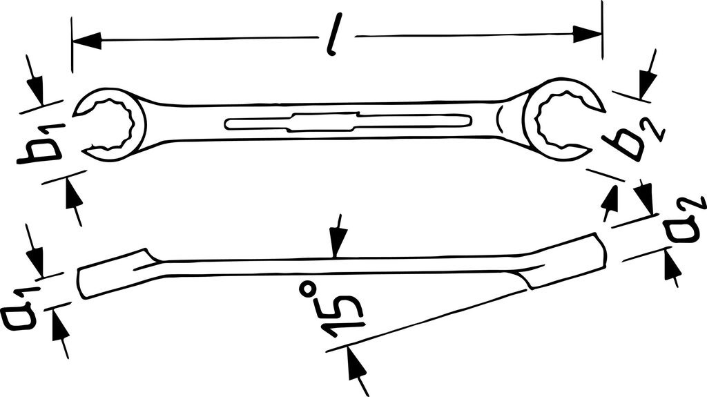 HAZET Doppel-Ringschlüssel, Nr. 612, offen